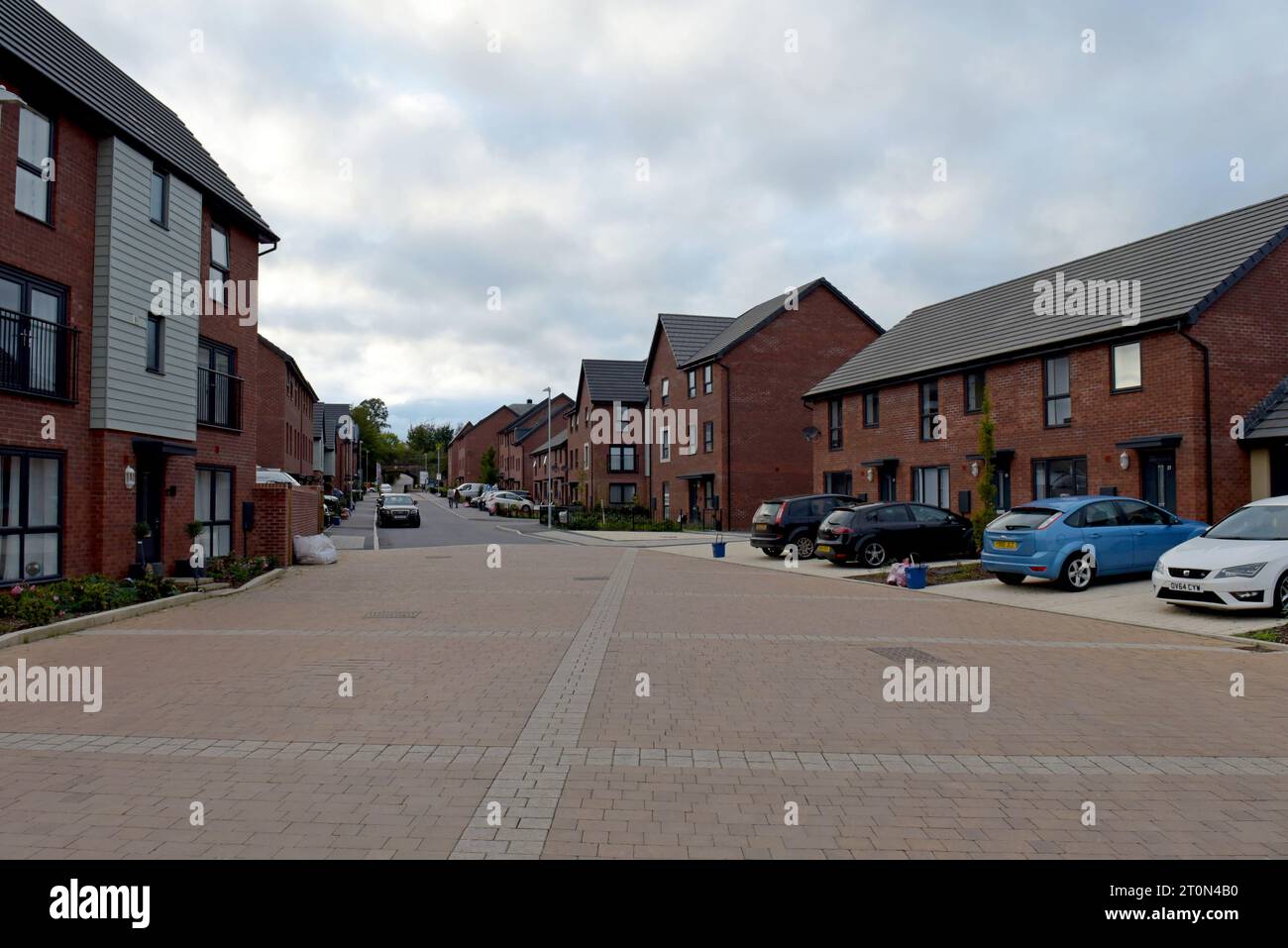Neu besetzte Häuser im Barratt Homes Brunel Quarter Housing Estate, Mabey, Chepstow, September 2023 Stockfoto