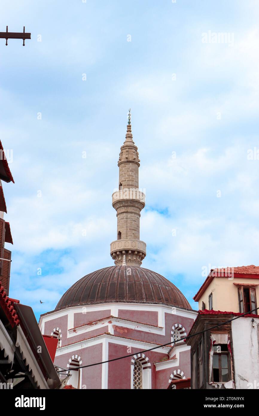 Suleymaniye Moschee (Moschee von Suleiman) historisches religiöses Wahrzeichen außerhalb der Altstadt von Rhodos Stockfoto