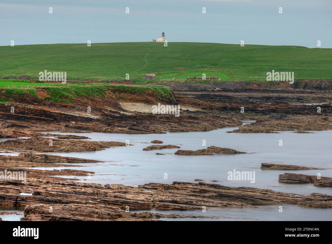 Die Tidal Island Brough of Birsay in Orkney, Schottland. Stockfoto
