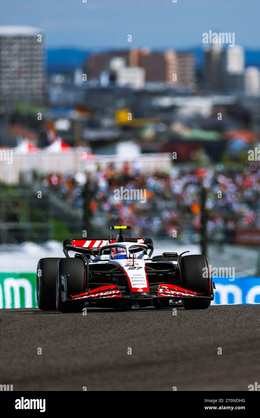 Suzuka Grand Prix Circuit, 9. Oktober 2023: Nico Hulkenberg (GER) vom F1-Team von Haas während des Formel 1 Grand Prix von Japan 2023. Stockfoto