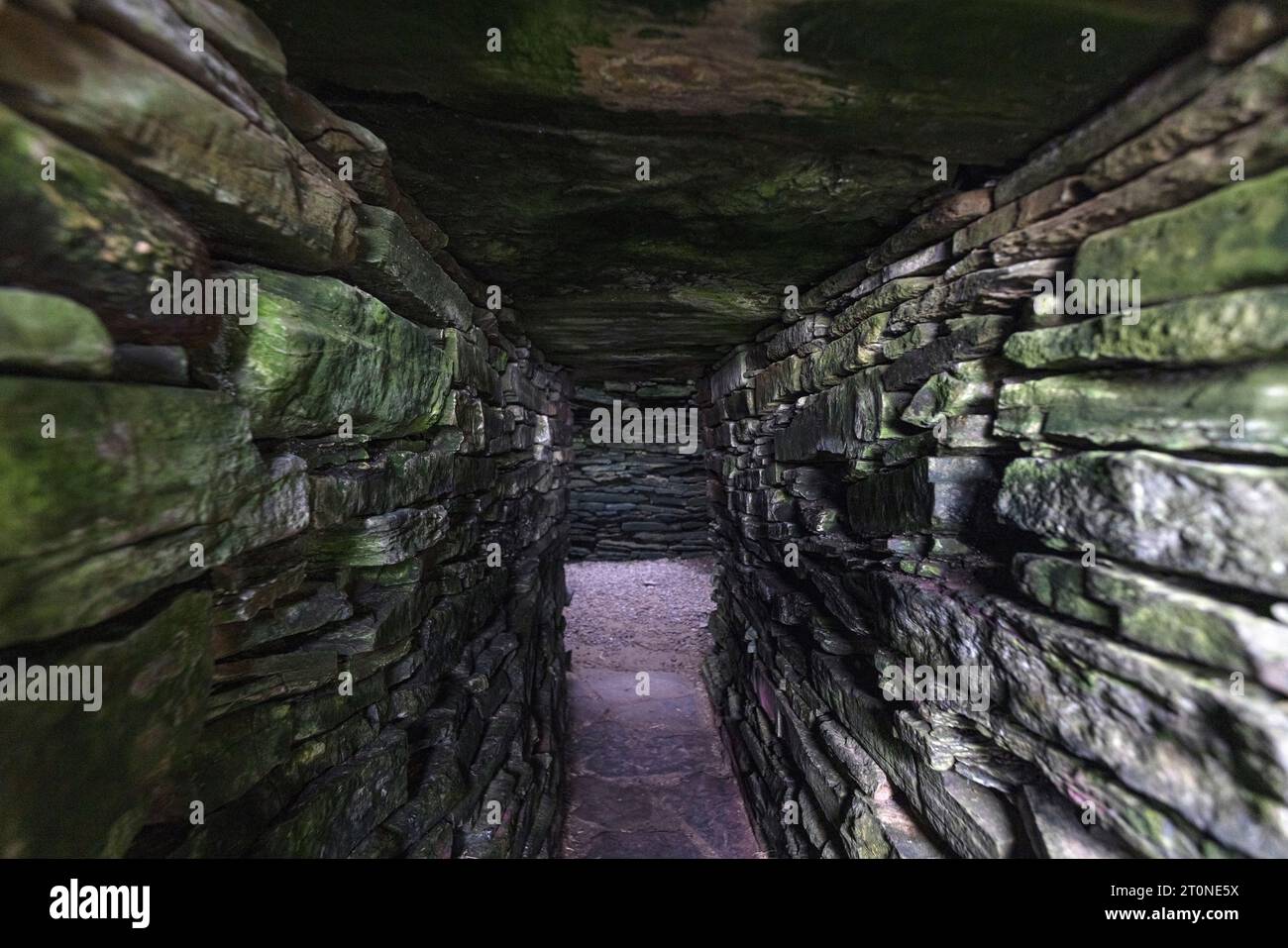 Das Unstan Chambered Cairn in Orkney, Schottland. Stockfoto