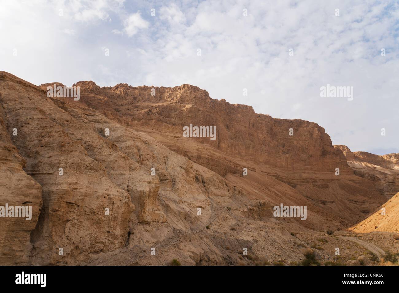 Canyon in der Judäischen Wüste, midbar Yehuda, auf das Tote Meer und Israel. Hintergrund der leblosen Land in der Wüste am Westufer des Jordan Stockfoto