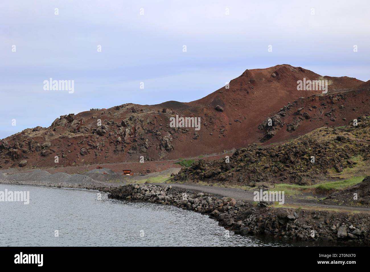Island-Lava-Fluss vom Vulkan Eldfell auf Heimaey Island-Vestmannaeyjar-Westman Inseln Stockfoto