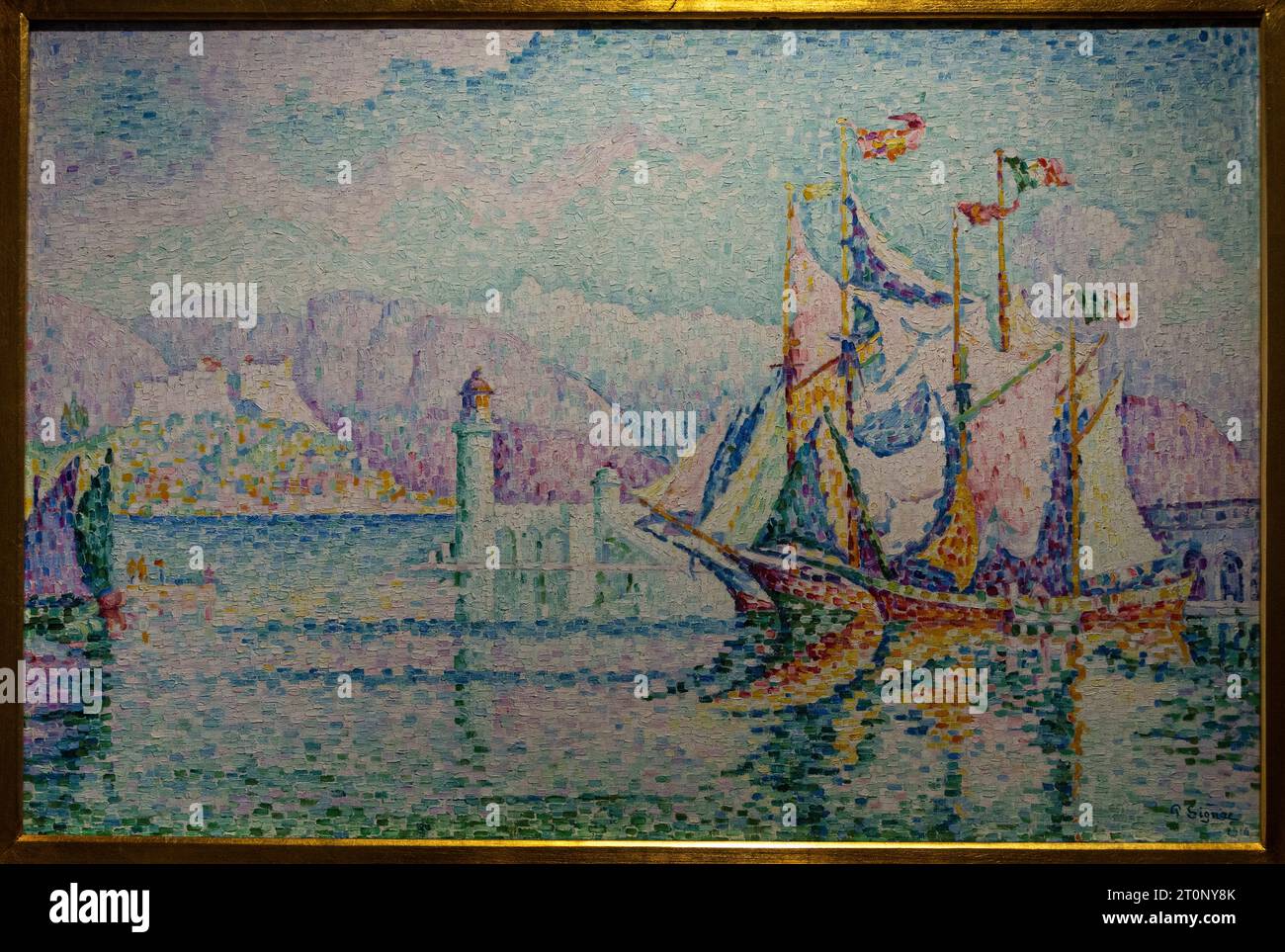 Paul Signac, „Antibes – Morning“, Öl auf Leinwand, 1914, das Nationalmuseum in Warschau, Muzeum Narodowe W Warszawie (MNW), Warschau, Polen Stockfoto