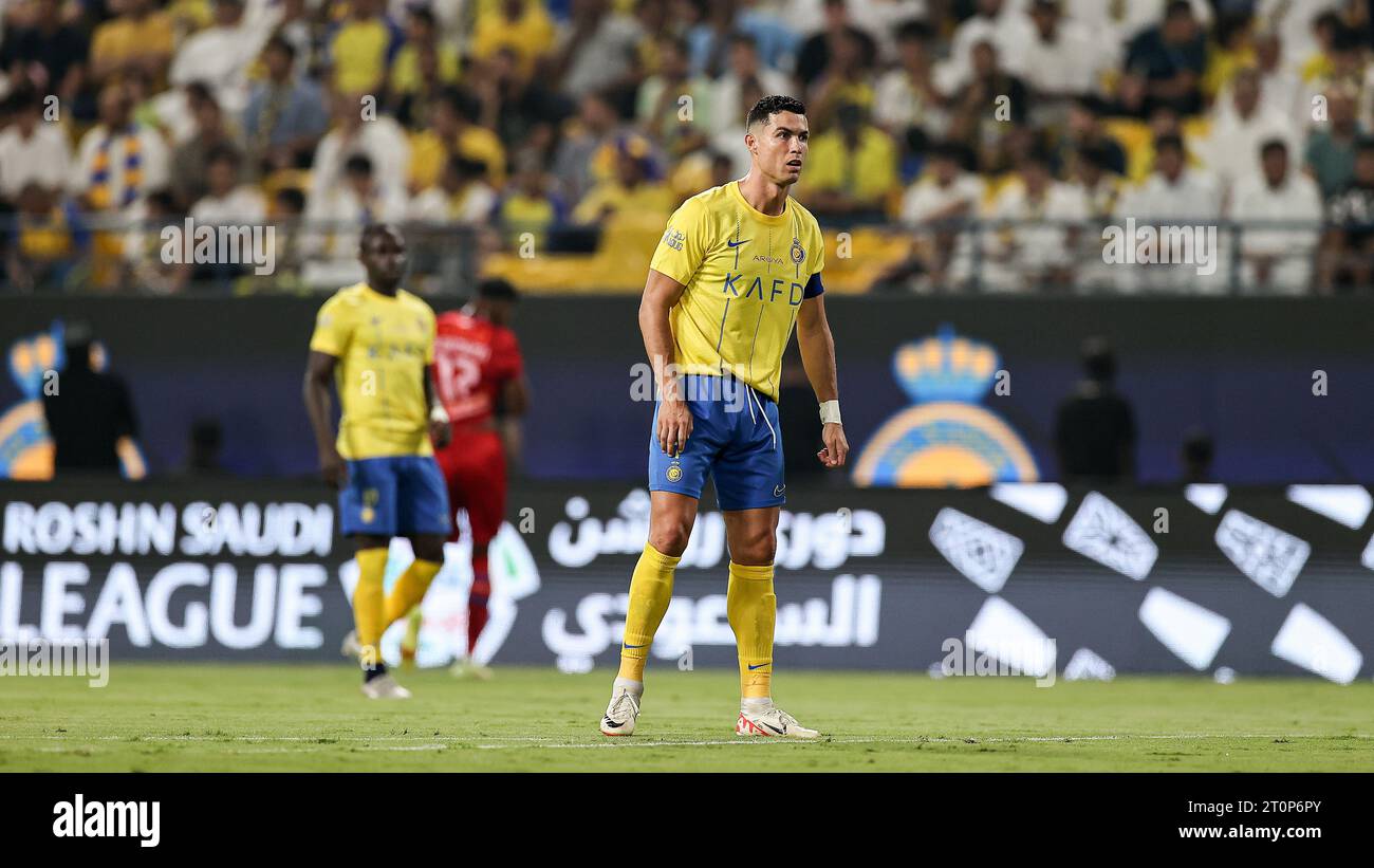 Cristiano Ronaldo von AlNassr FC im Kampf gegen Abha FC 202324 am 6. Oktober 2023 im Prince Cristiano Ronaldo von AlNassr FC im Kampf gegen Abha FC 202324 am 6. Oktober 2023 im Prince