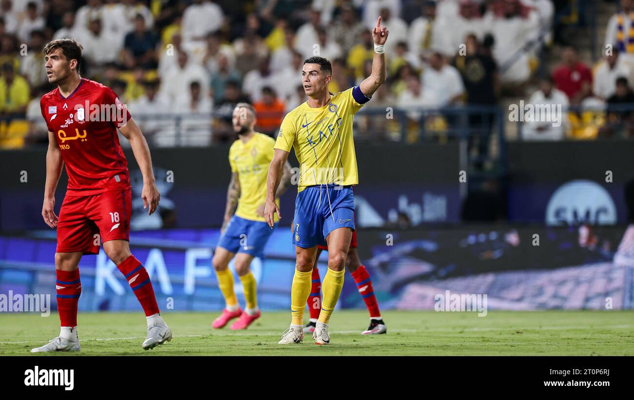 Cristiano Ronaldo von AlNassr FC im Kampf gegen Abha FC 202324 am 6. Oktober 2023 im Prince Cristiano Ronaldo von AlNassr FC im Kampf gegen Abha FC 202324 am 6. Oktober 2023 im Prince