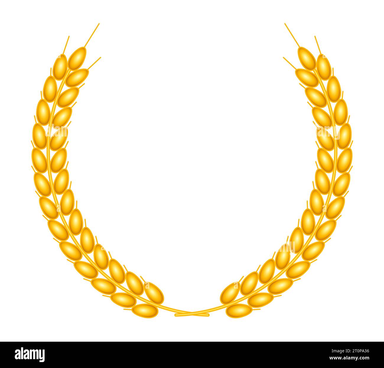 Illustration eines goldenen Weizenohrenkranzes Stock Vektor