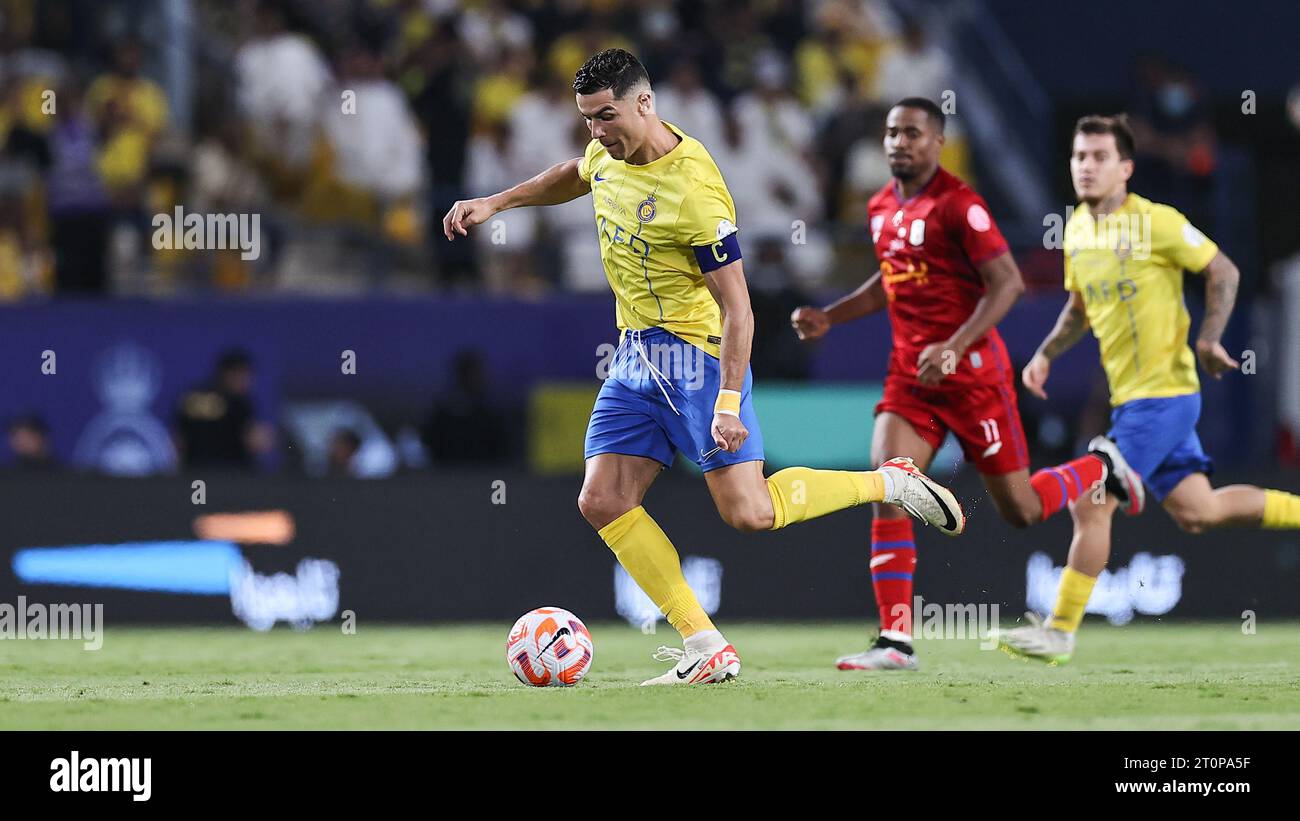 Cristiano Ronaldo von AlNassr FC im Kampf gegen Abha FC 202324 am 6. Oktober 2023 im Prince Cristiano Ronaldo von AlNassr FC im Kampf gegen Abha FC 202324 am 6. Oktober 2023 im Prince