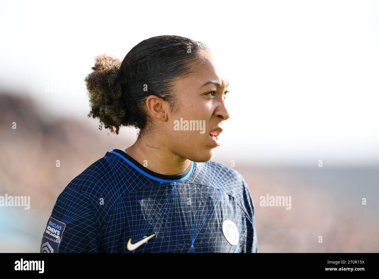 Manchester, Großbritannien. Oktober 2023. Lauren James von Chelsea während des Spiels der Barclays FA Women's Super League im Academy Stadium in Manchester. Der Bildnachweis sollte lauten: Gary Oakley/Sportimage Credit: Sportimage Ltd/Alamy Live News Stockfoto