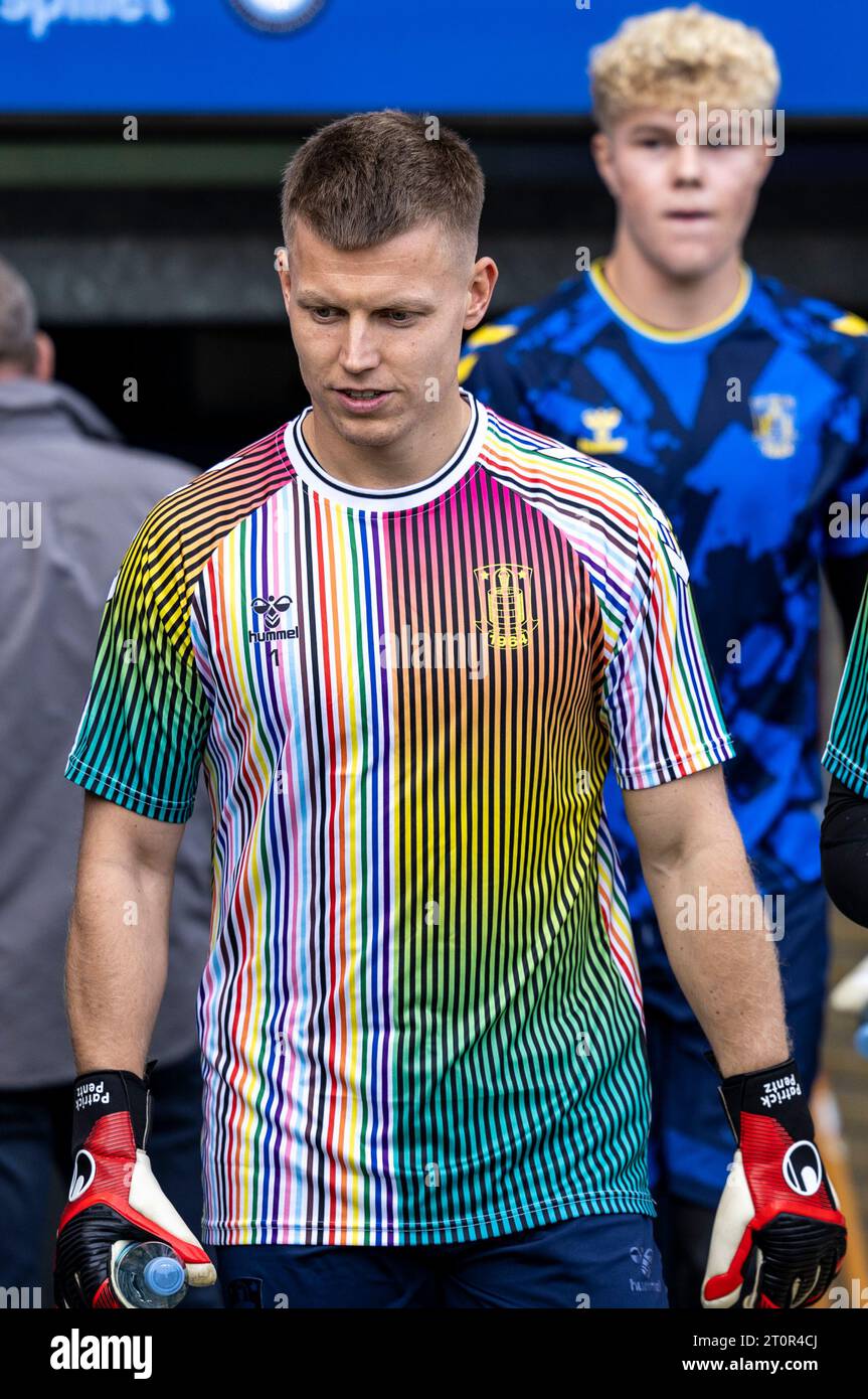 Broendby, Dänemark. Oktober 2023. Torhüter Patrick Pentz von Broendby, WENN er vor dem 3F Superliga-Spiel zwischen Broendby IF und Viborg FF im Broendby Stadion in Broendby gesehen wurde. (Foto: Gonzales Photo/Alamy Live News Stockfoto