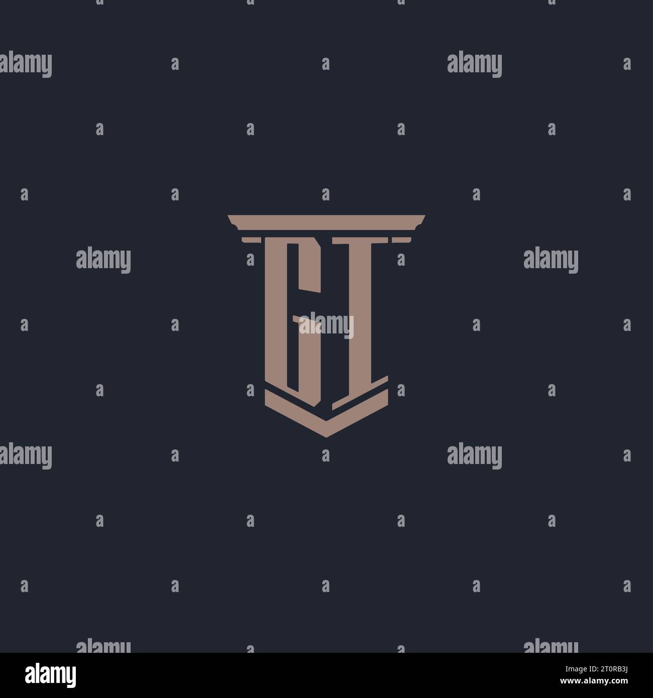 Initial-Logo mit GI-Logo im Säulendesign Stock Vektor