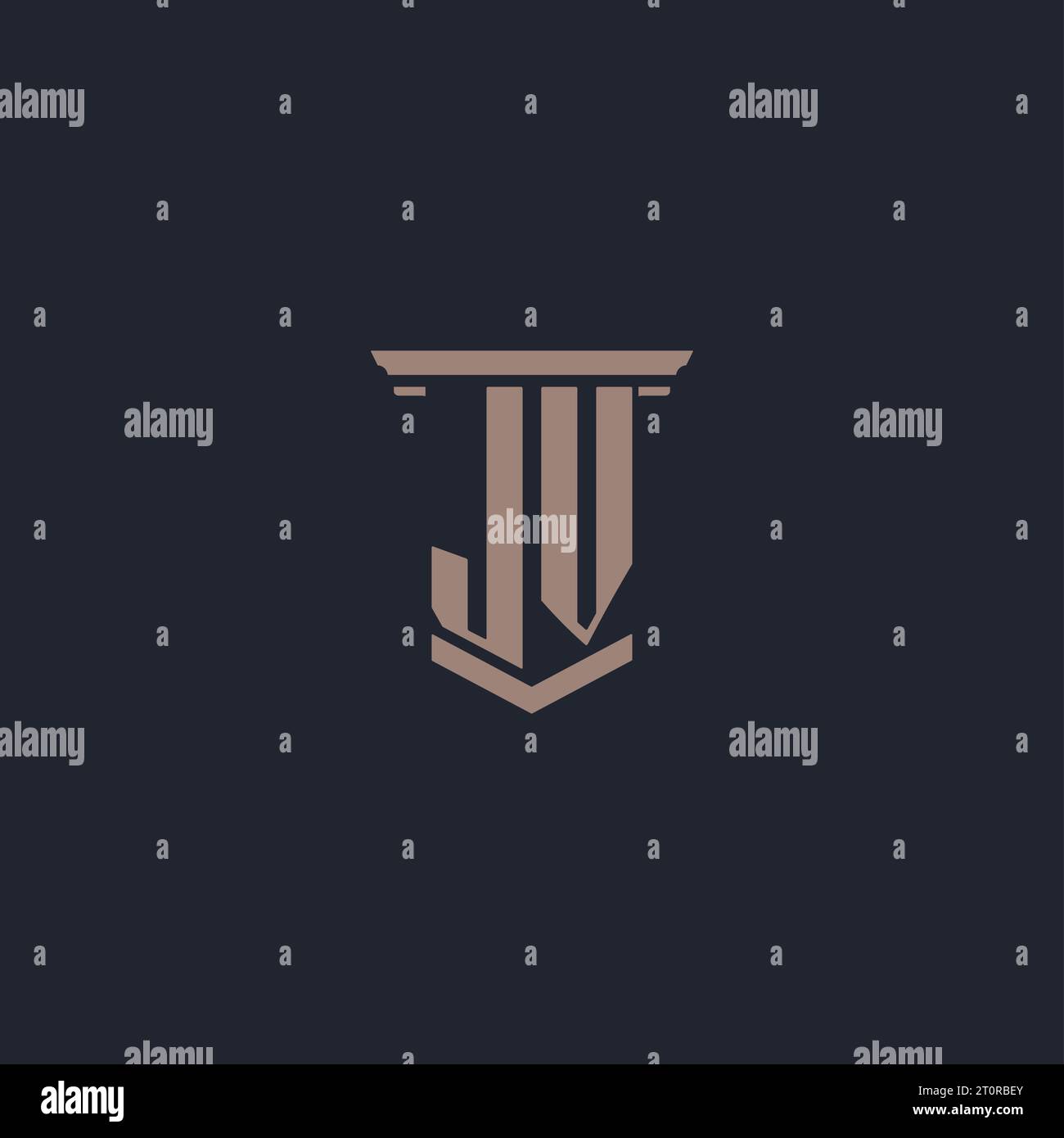 JV Initial Monogramm-Logo mit Säulendesign Stock Vektor