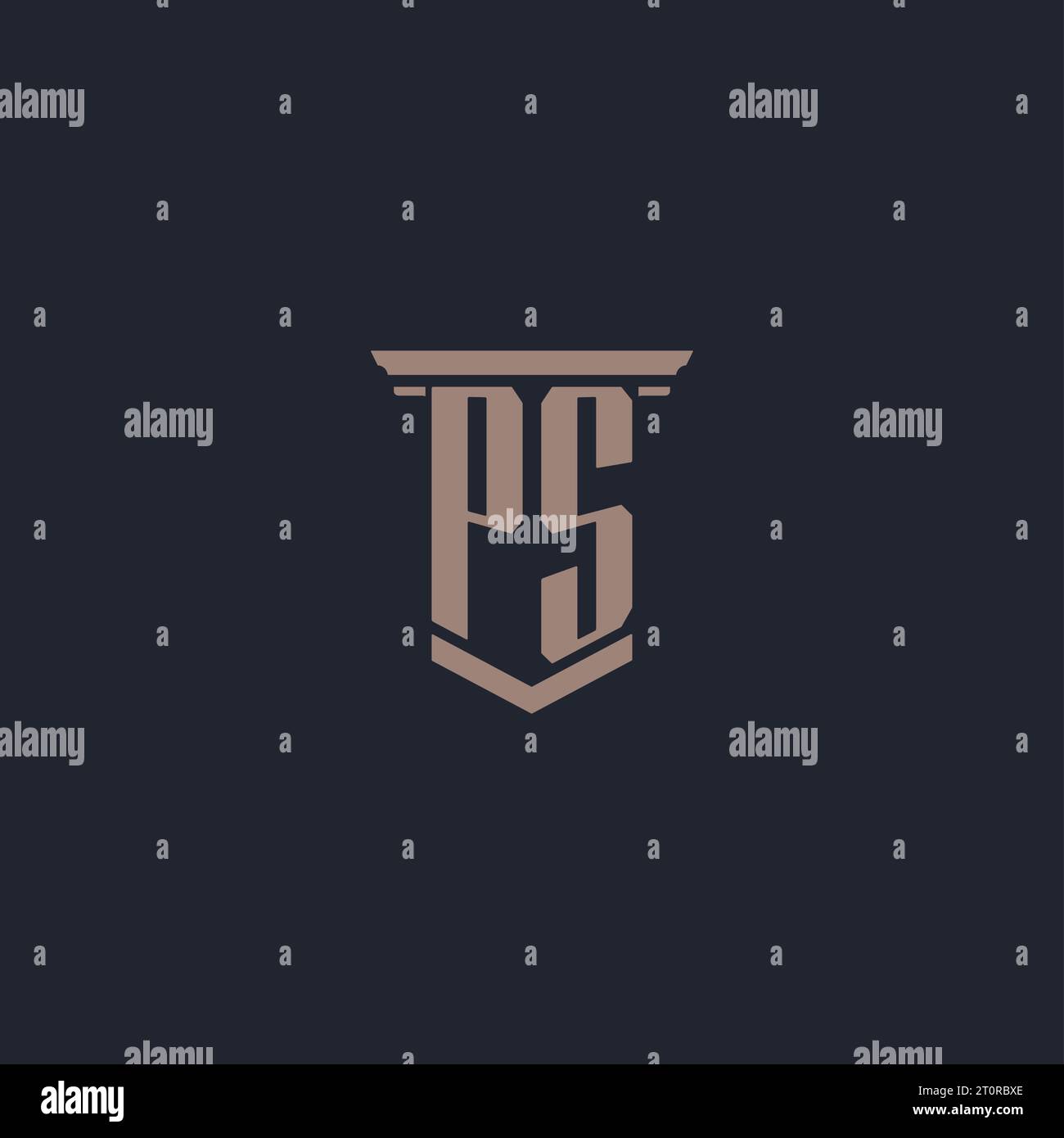 PS Initial Monogramm-Logo mit Säulendesign Stock Vektor