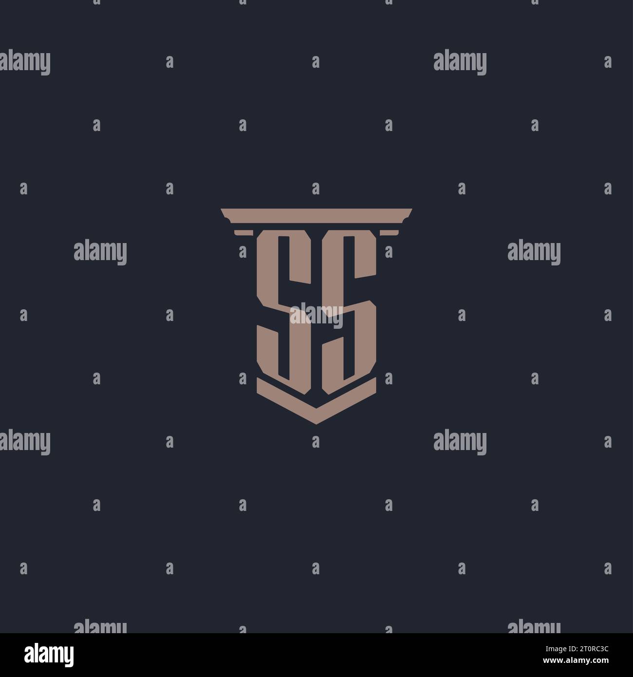 SS-Initial-Monogramm-Logo mit säulenförmigem Design Stock Vektor
