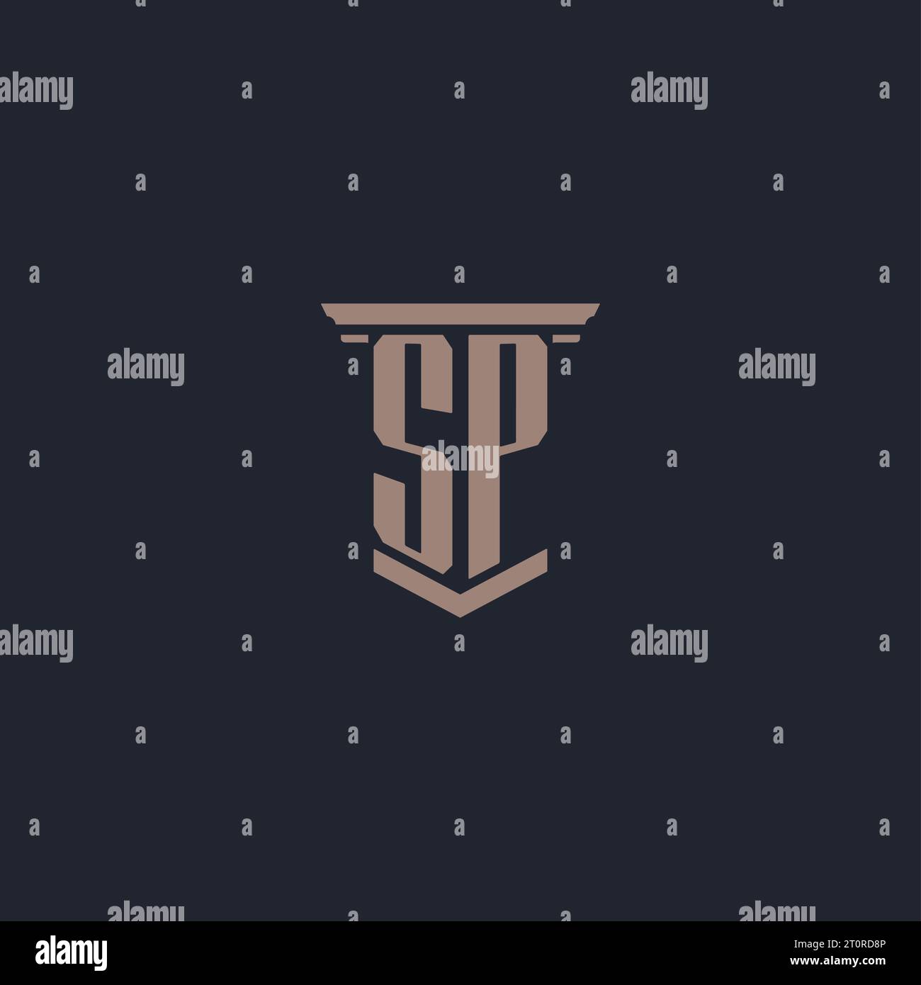 SP Initial Monogramm-Logo mit Säulendesign Stock Vektor