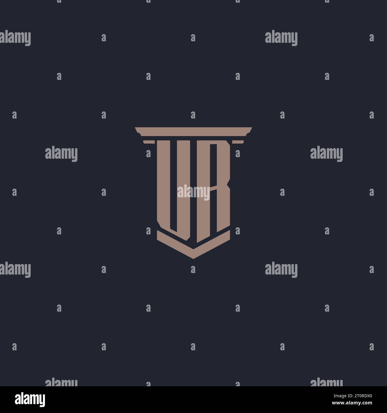 UR-Initial-Monogramm-Logo mit Säulendesign Stock Vektor