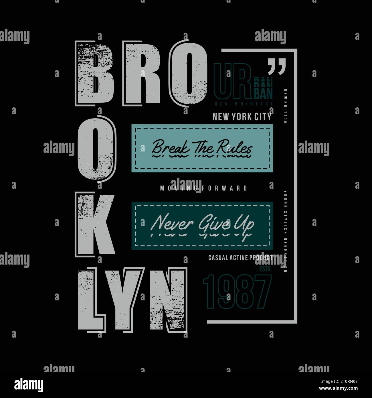 brooklyn, New york City, Textrahmen, grafisches T-Shirt-Design, Typografie-Vektor, Illustration, lässiger Stil Stock Vektor