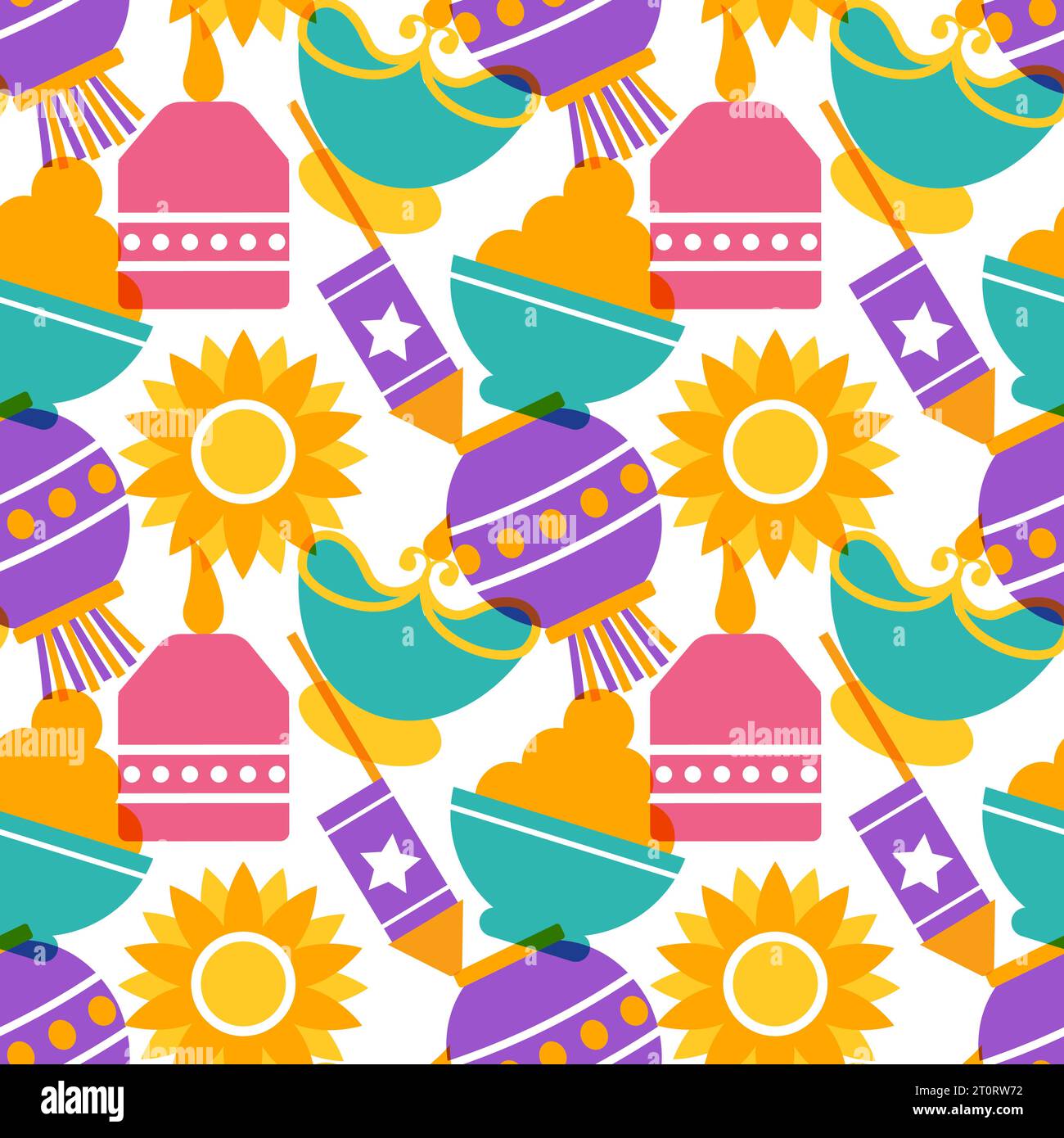 Glückliches Diwali nahtloses Muster Illustration Design mit Licht Festival of India Ornament in Cartoon Hand gezeichnete Vorlage Stock Vektor