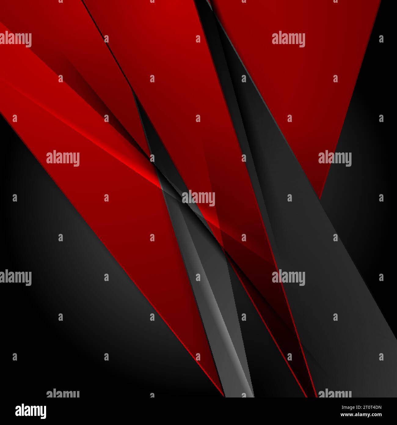 Schwarzer und roter, glänzender, abstrakter Unternehmenshintergrund. Konzept geometrischer Vektorkonstruktion Stock Vektor