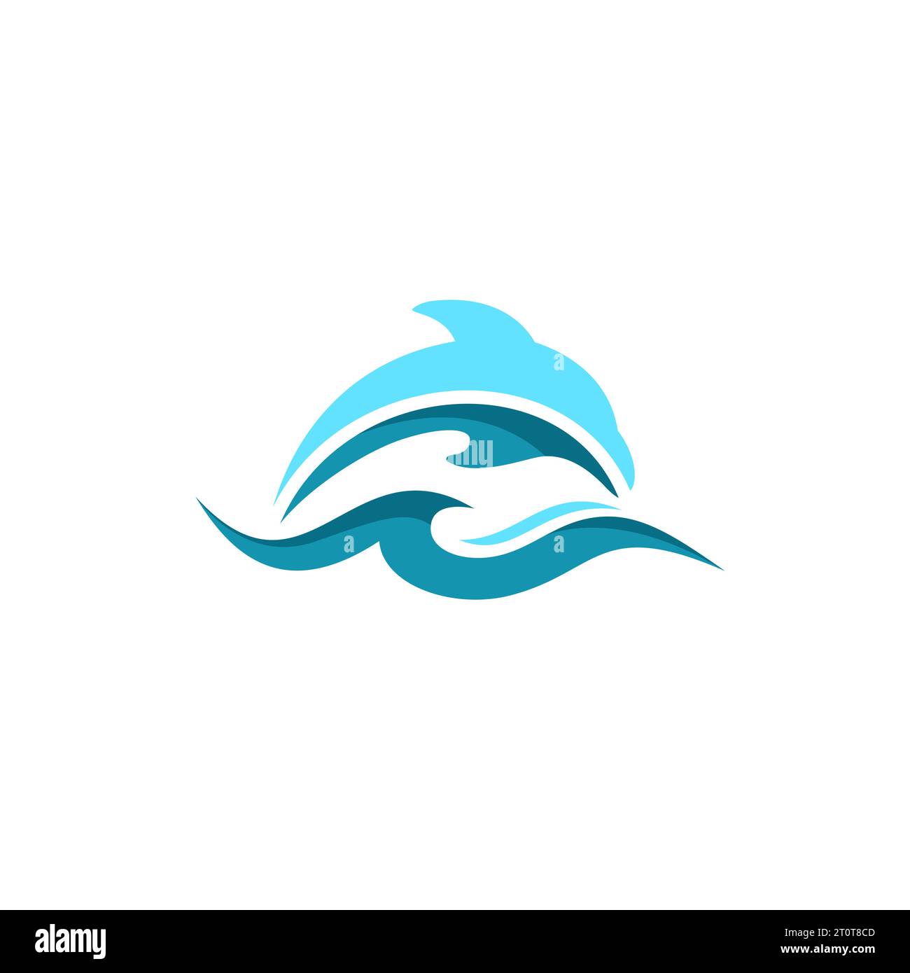 Delfinfisch mit Wellen abstrakter Vektor. dolphin Logo einfach Stock Vektor