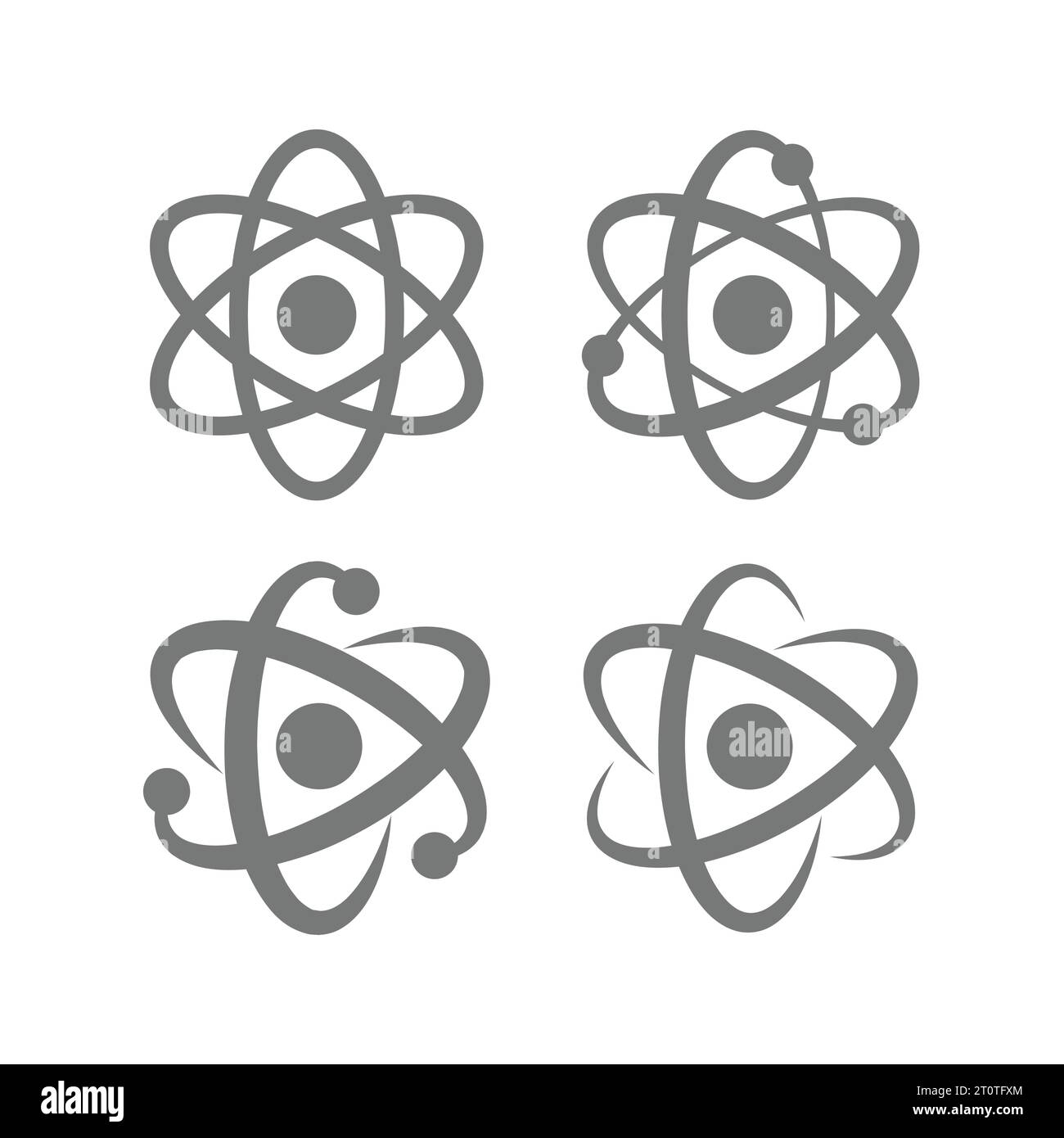 Atom-Vektorsymbol. Molekül-Symbol der Wissenschaft und Physik. Stock Vektor