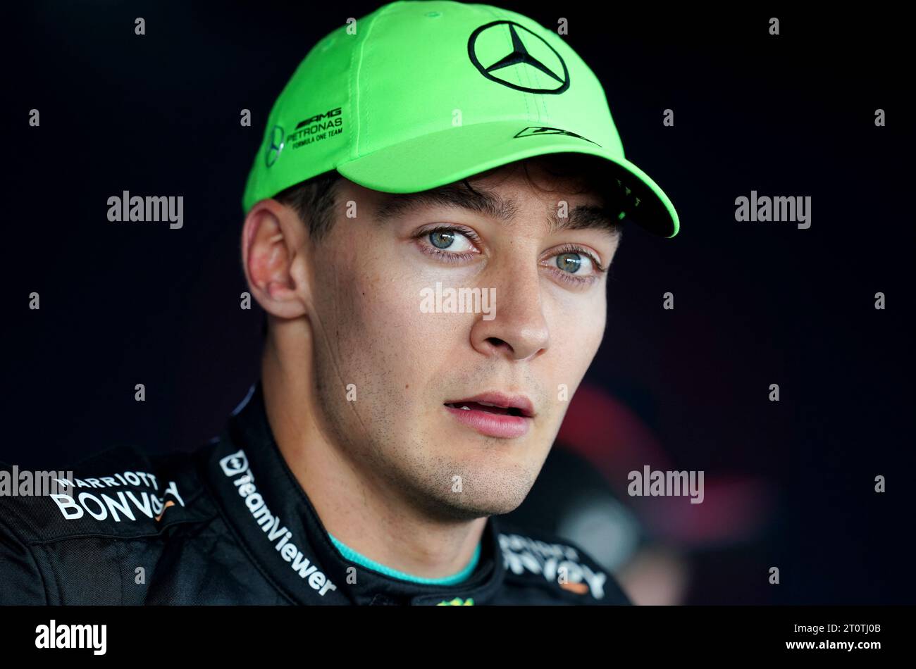 Aktenfoto vom 08-07-2023 von George Russell, der glaubt, die Formel 1 sei „über die Grenzen des akzeptablen“ gegangen, indem er einen Grand Prix von Katar inszenierte, den Lando Norris als „zu gefährlich“ bezeichnete. Ausgabedatum: Montag, 9. Oktober 2023. Stockfoto