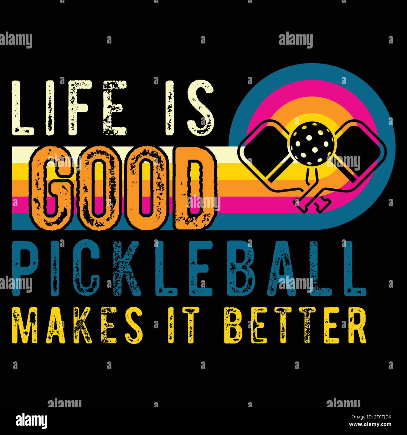 Life is Good Pickleball macht es besser lustiges Geschenk-T-Shirt Stock Vektor