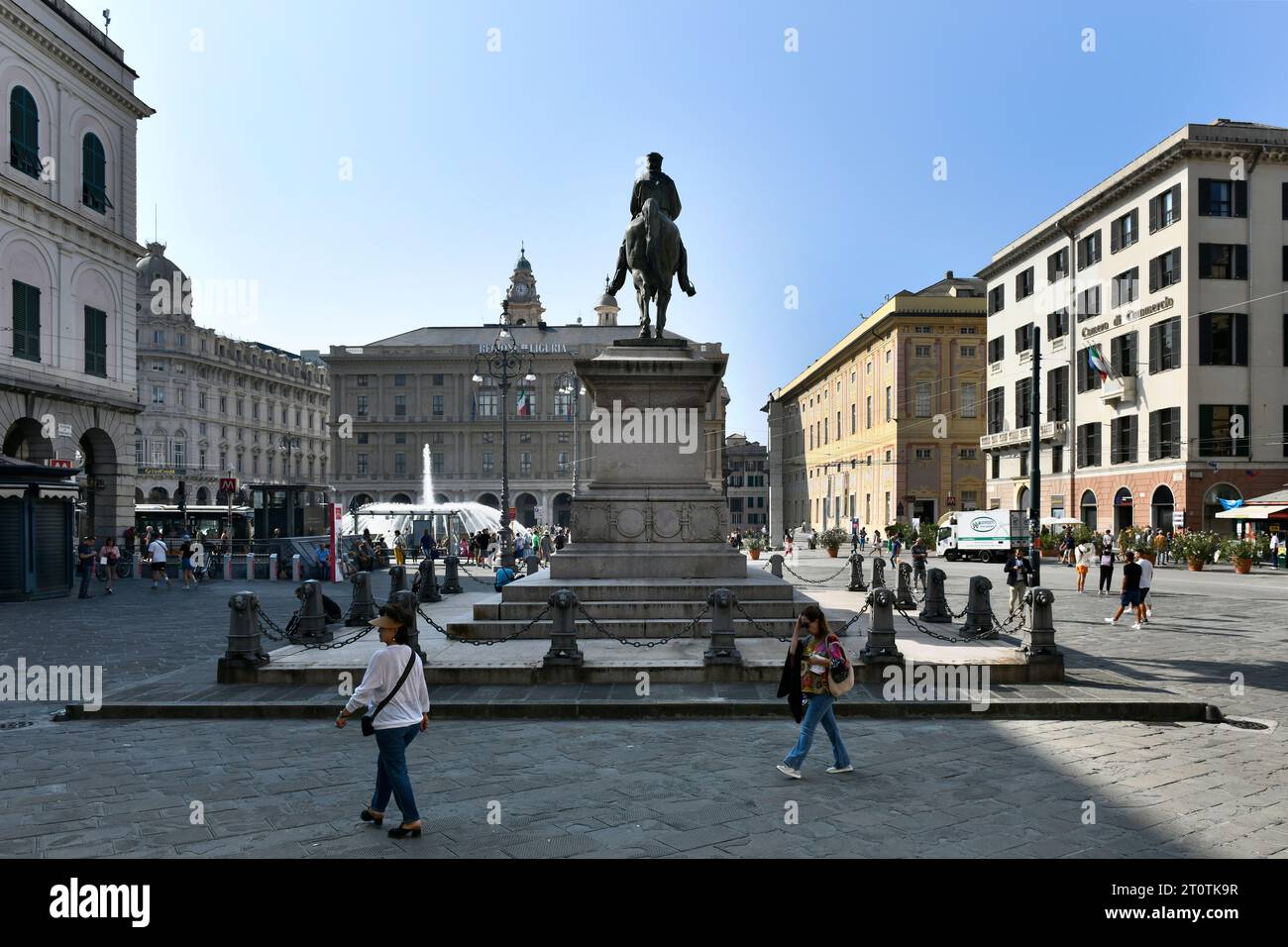 Genua, Pertini-Platz Stockfoto