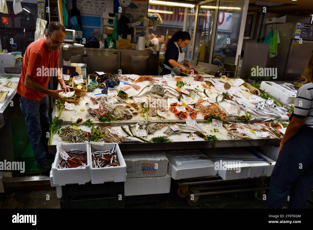 Genua, Fischmarkt Stockfoto
