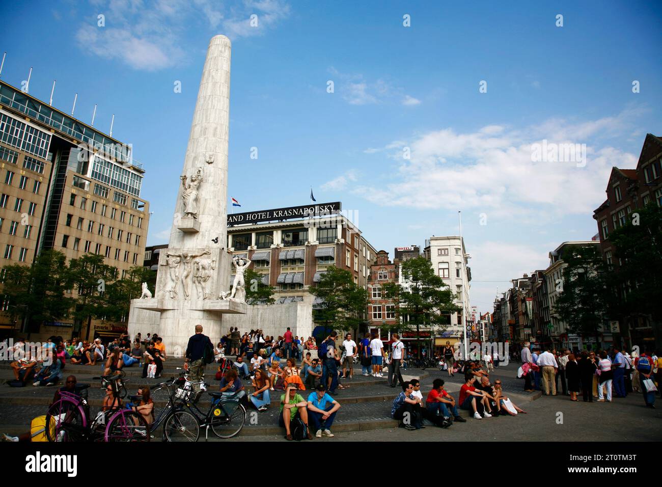 Das Nationaldenkmal am Dam-Platz, Amsterdam, Holland Stockfoto