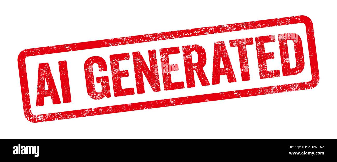 Roter Stempel auf weißem Hintergrund - Ai generiert Stockfoto