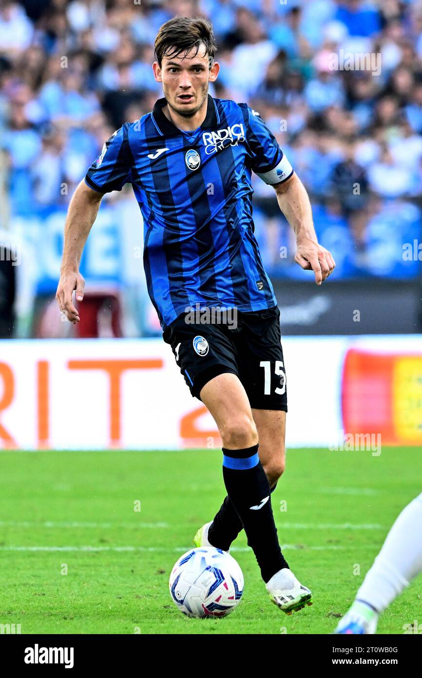 Rom, Italien. Oktober 2023. Marten de Roon von Atalanta BC in Aktion während des Fußballspiels der Serie A zwischen SS Lazio und Atalanta BC im Olimpico-Stadion in Rom (Italien) am 8. Oktober 2023. Quelle: Insidefoto di andrea staccioli/Alamy Live News Stockfoto