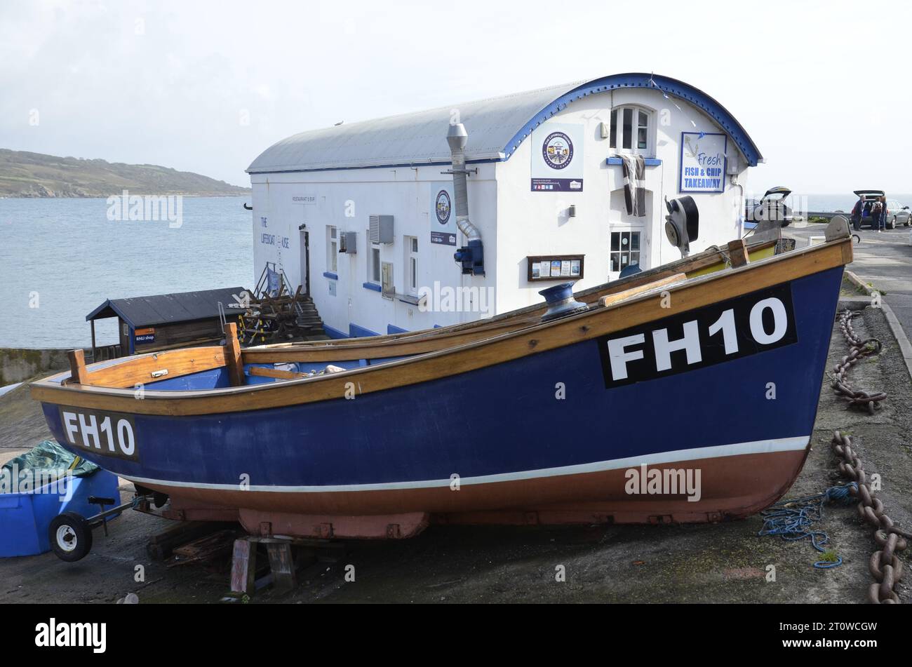 Der Hafen des kornischen Küstendorfes Coverack Stockfoto