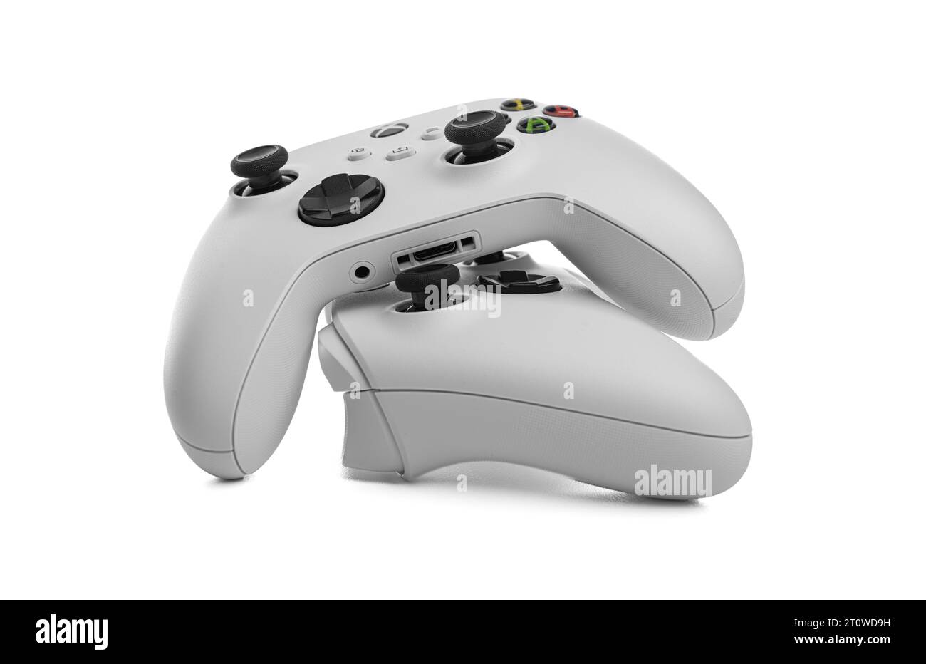 Microsoft Xbox Wireless Controller Robot White Wireless Gamepad Stockfoto