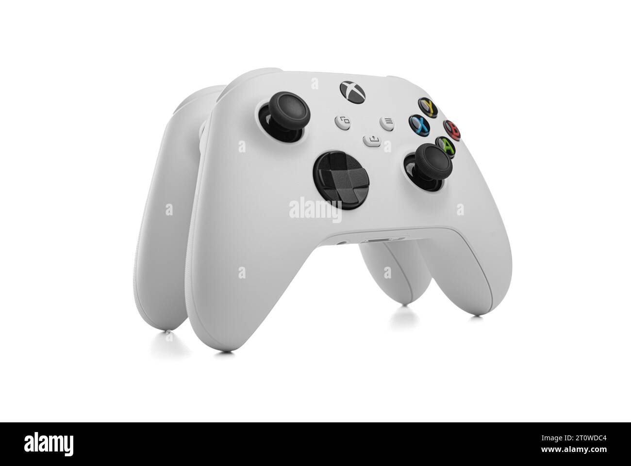 Microsoft Xbox Wireless Controller Robot White Wireless Gamepad Stockfoto