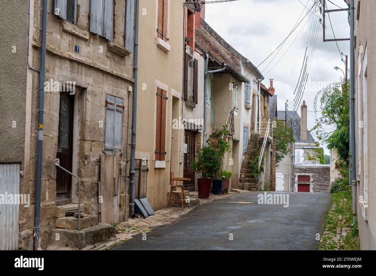 Marktstadt La Chatre im Südosten des Departements Indre, Frankreich Stockfoto