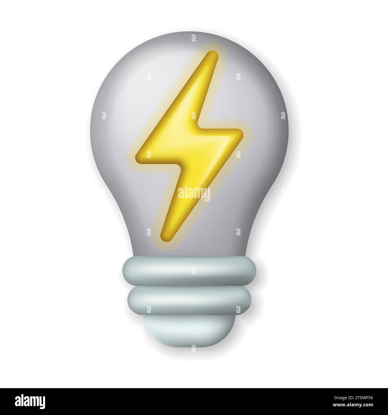Glühlampe mit Blitzsymbol. Symbol für Strom und Energie isoliert auf weißem Hintergrund. Vektorabbildung. Eps 10. Stock Vektor