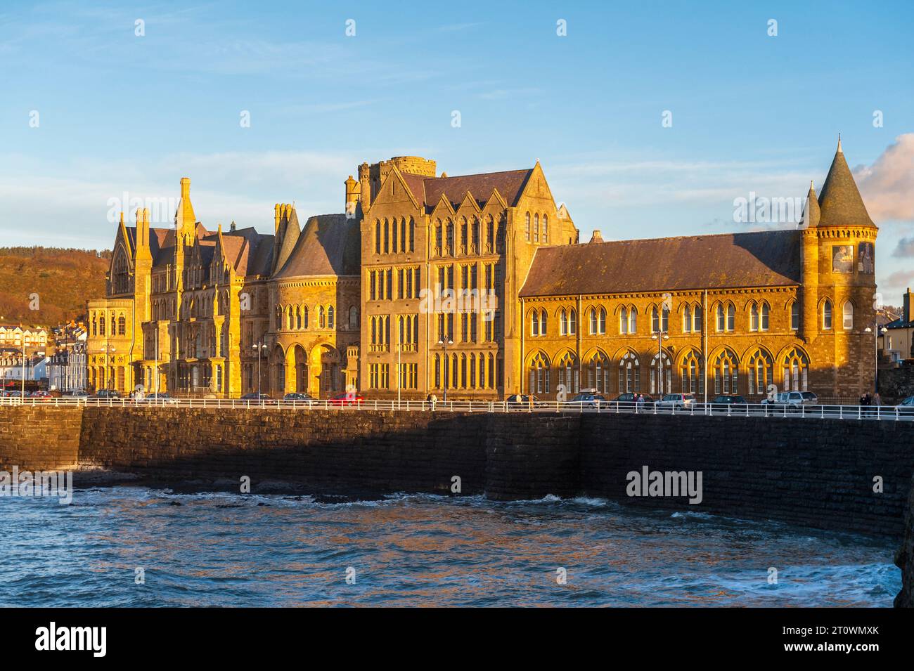 Old College, Aberystwyth, Ceredigion, Wales, Großbritannien. 1795 erbaut und 1886 stark verändert, heute ein Postgraduiertenzentrum für die University of Aberystwyth Stockfoto