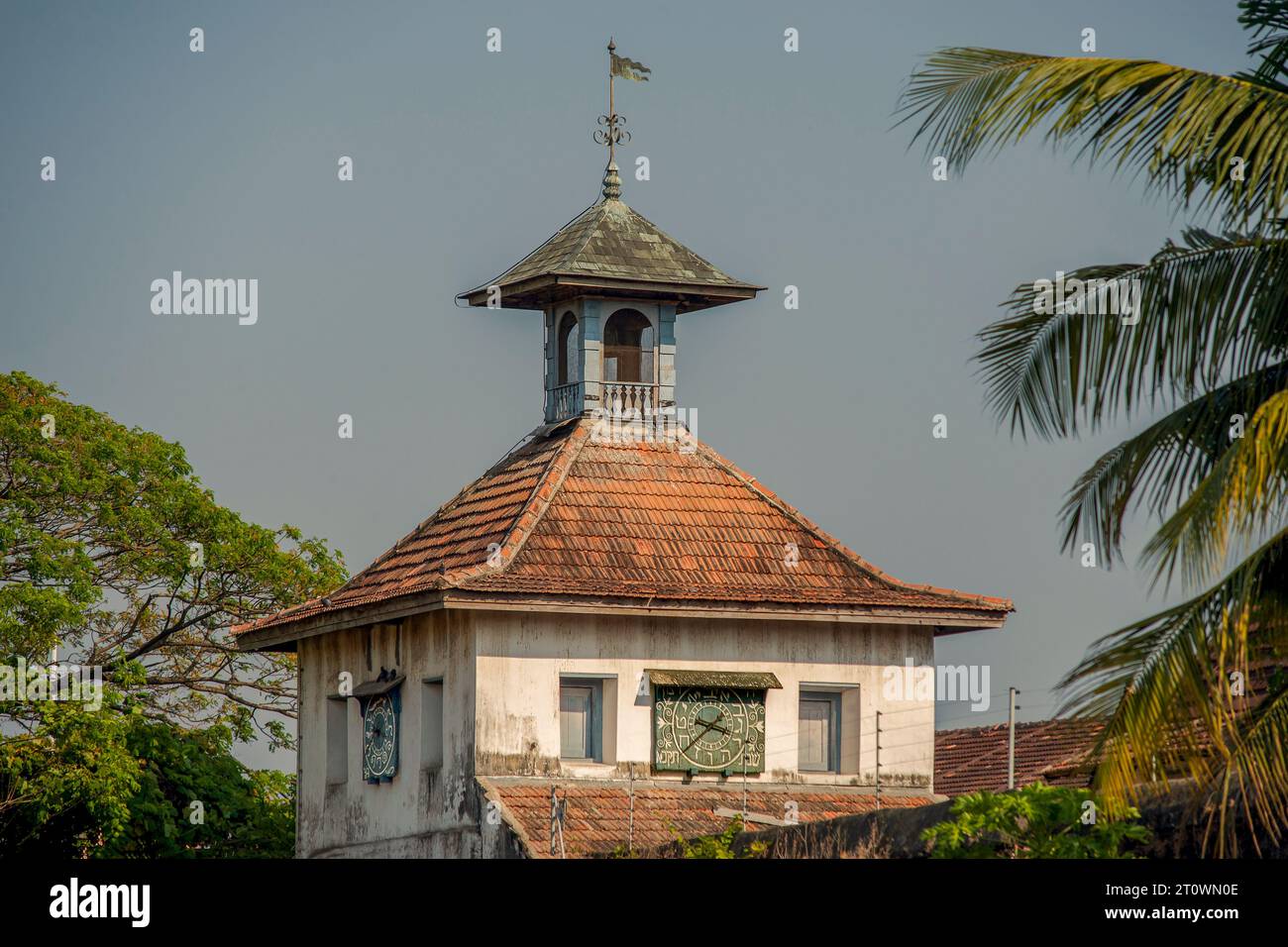 01 24 2013 historische Architektur Vintage1760 Uhrenturm Paradesi Synagoge-Kochi; Kerala Indien Asien. Stockfoto