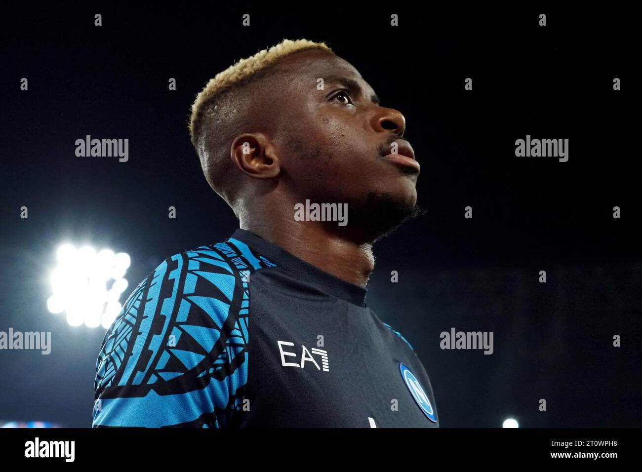 Victor Osimhen Spieler von Neapel, während des Spiels der italienischen Liga der Serie A zwischen Napoli und Fiorentina, Napoli 1, Fiorentina 3, spielte im Diego Armando Maradona Stadion. Neapel, Italien, 08. Oktober 2023. (Foto: Vincenzo Izzo/SIPA USA) Stockfoto