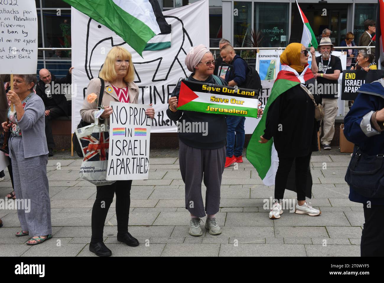 Liverpool, Großbritannien. 9. Oktober 2023. ProPalestineUnterstützer