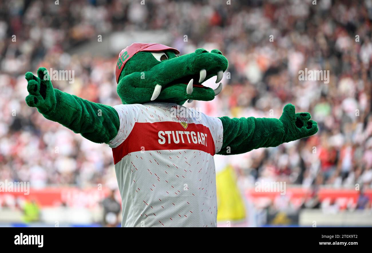 Maskottchen Fritzle VfB Stuttgart MHPArena, MHP Arena Stuttgart, Baden-Württemberg, Deutschland Stockfoto