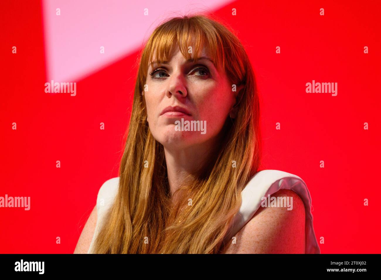 London, Großbritannien. 9. Oktober 2023. Angela Rayner Abgeordnete spricht während der Labour Party Konferenz in Liverpool. Das Foto sollte lauten: Matt Crossick/Empics/Alamy Live News Stockfoto