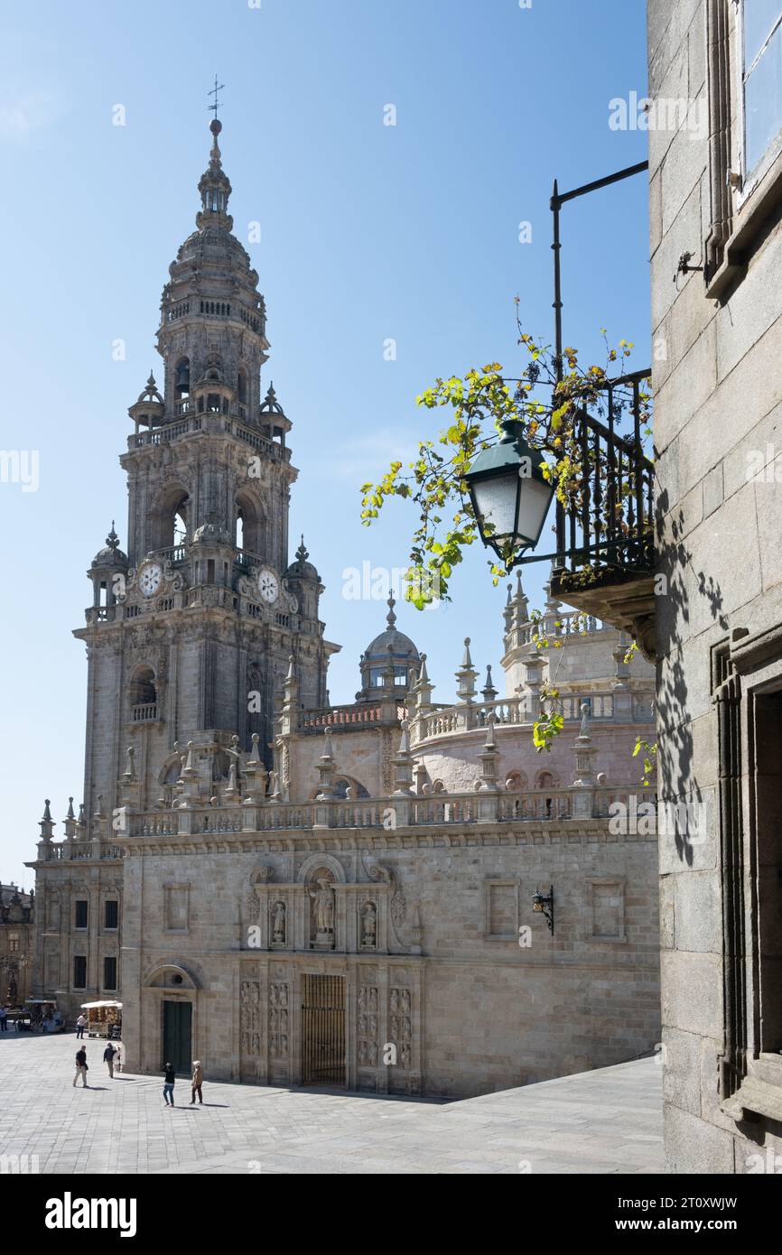 Kathedrale von Santiago de Compostela und Heilige Tür - Quintana-Platz, Santiago de Compostela, Spanien Stockfoto