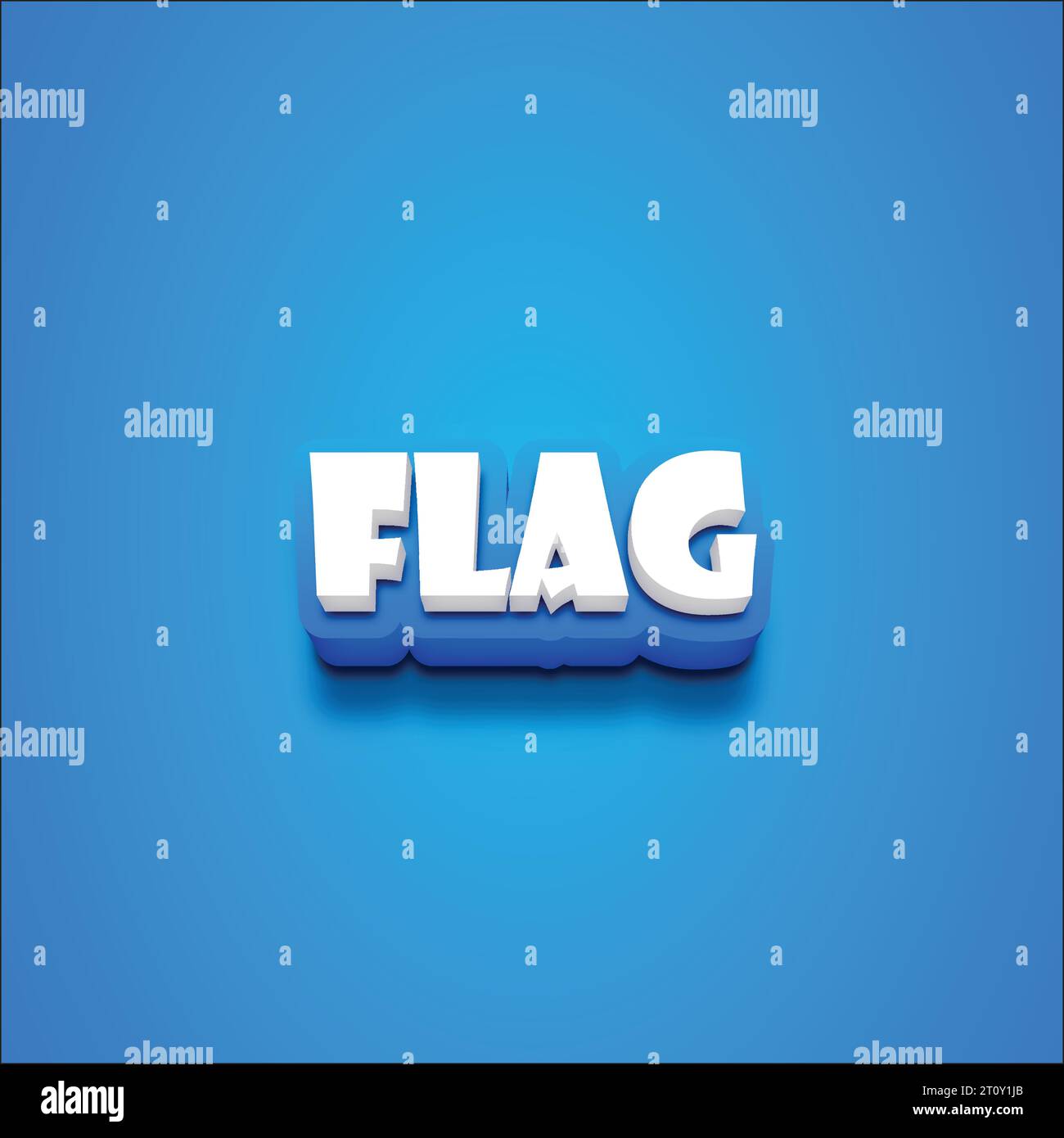 Vektor-3D-Flaggentext auf blauem Schwarzgrund. Stock Vektor