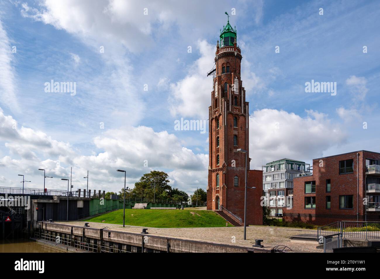 Oberfeuer, alter Leuchtturm in Bremerhaven Stockfoto