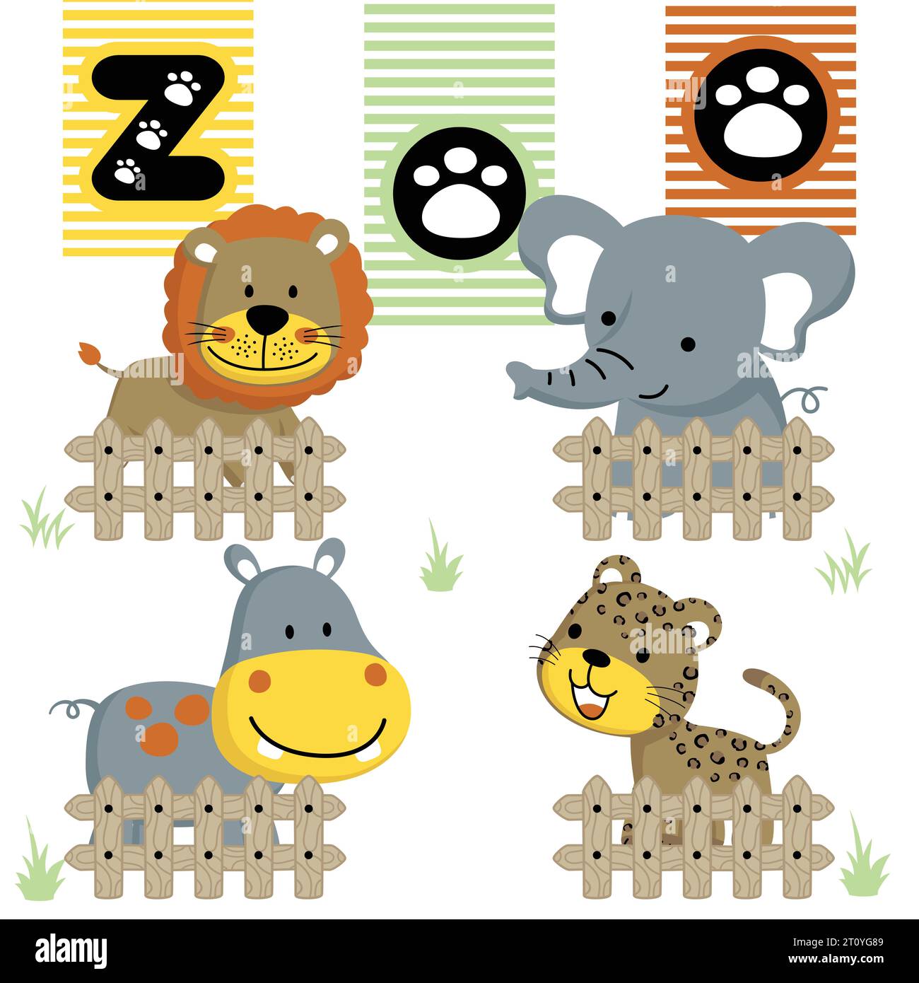 Vektor-Illustration der Tiere Zeichentrickfilm im Zoo Stock Vektor