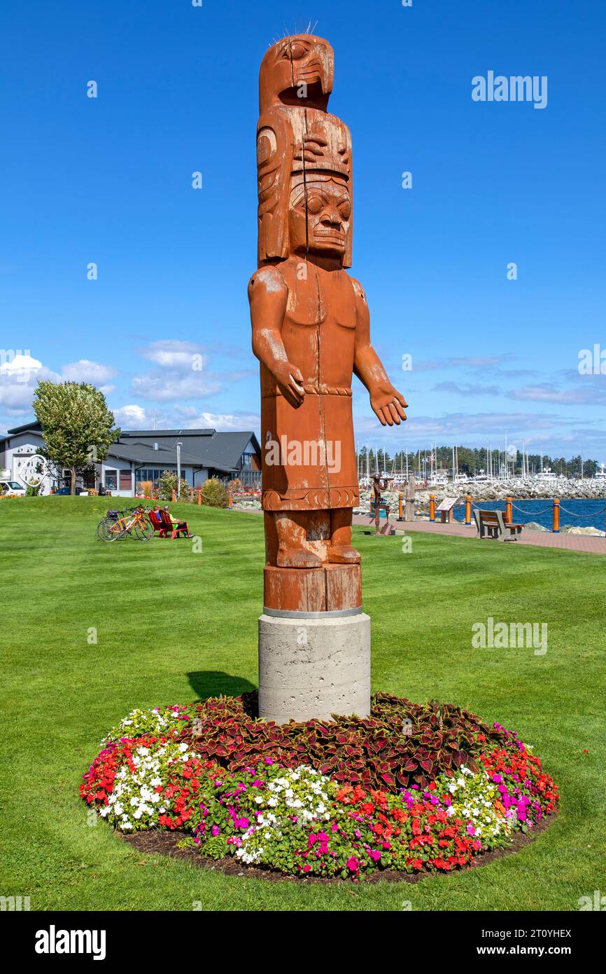 First Nations Willkommen im Beacon Park, Sidney, Vancouver Island Stockfoto