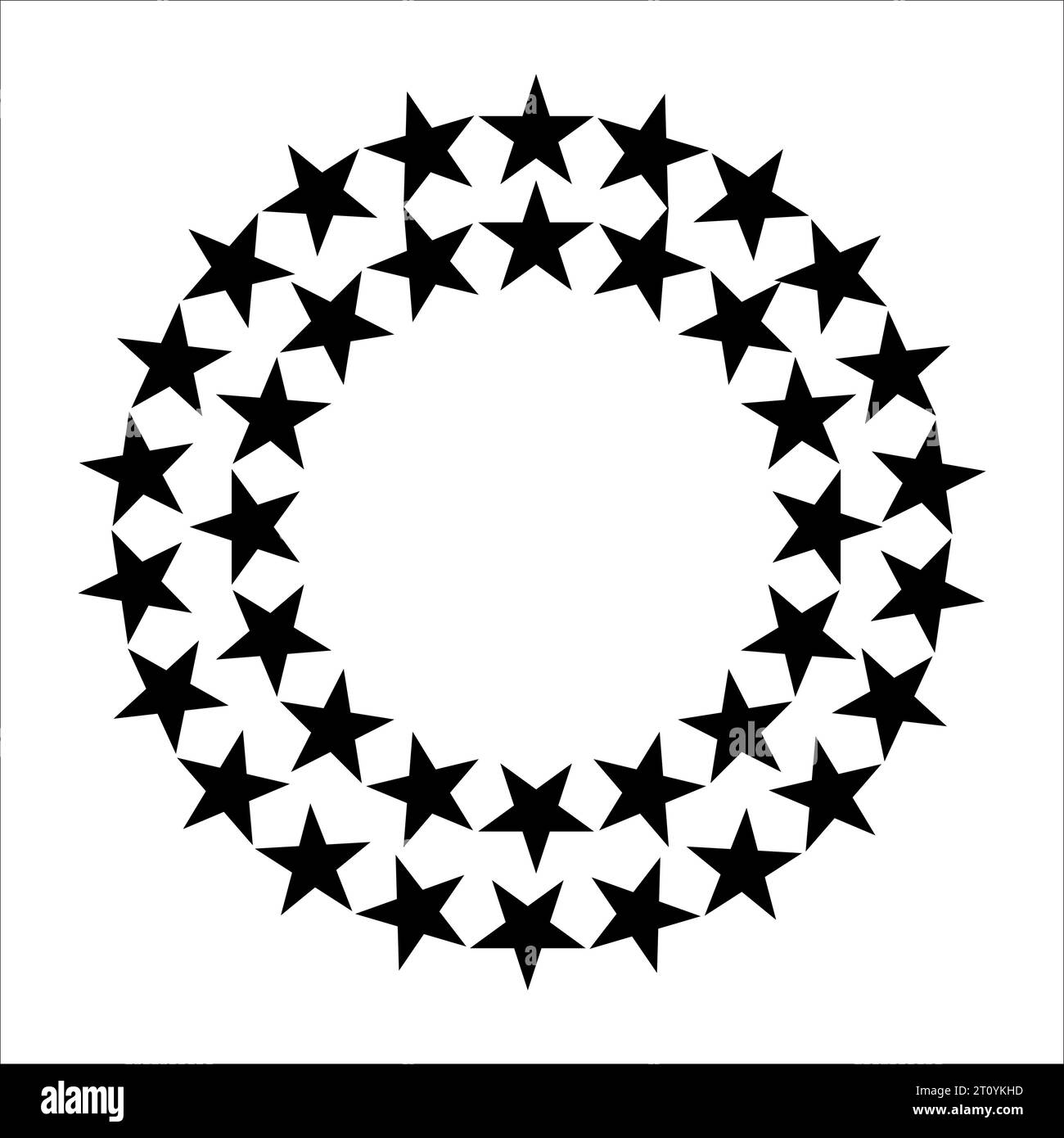 Sternkreis. Runde Rahmen mit Sternen für Abzeichen, Emblem und Dichtung. Kreisförmige Bewertungssymbole mit Fav, e fünfspitzer Silhouette Stern, Award Vektorzeichen Stock Vektor