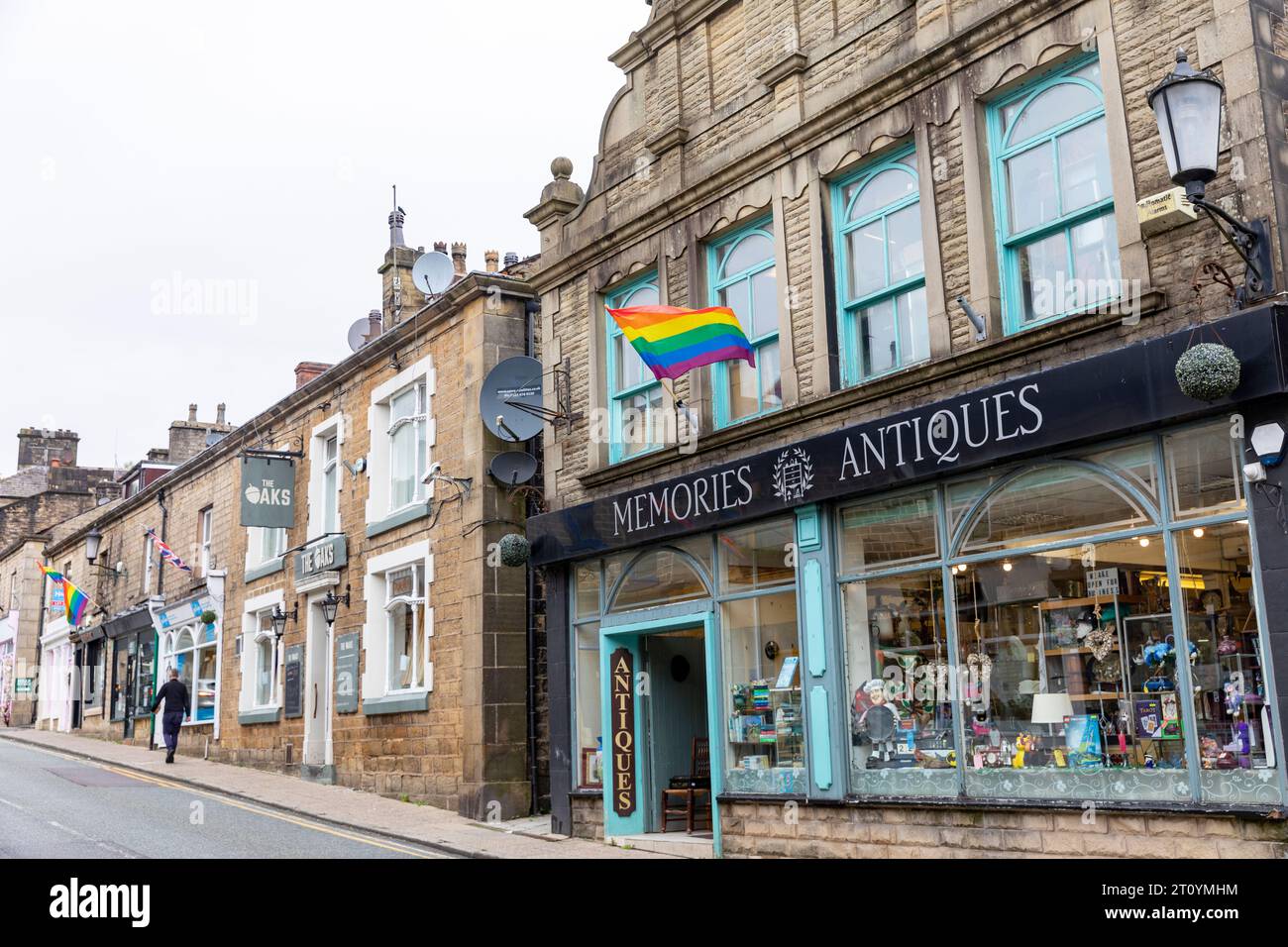 Ramsbottom Pride Veranstaltung für LGBTQ+ Community Mitglieder im Jahr 2023, organisiert von Mitarbeitern der Pink Rhino Bar, Lancashire Manchester, England, 2023 Stockfoto